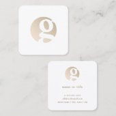 Mindest-Goldmonogramm Quadratische Visitenkarte (Vorne/Hinten)