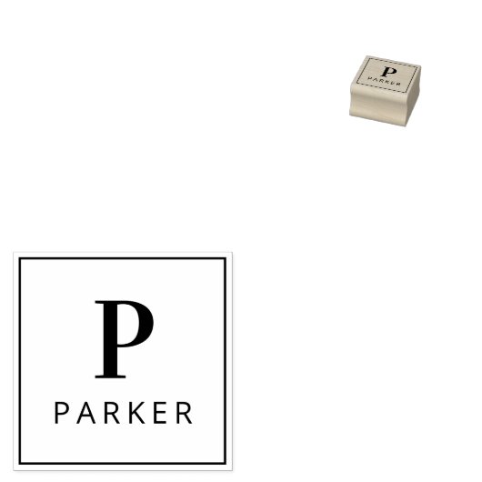 Mindest-Monogramm Gummistempel (Stempel)