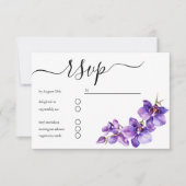 Mindest-Orchid-Blumenzeitszenario RSVP Karte (Vorderseite)