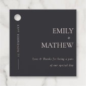 MINDESTBLACK UND WEISSE TYPOGRAFISCHE BREITE GESCHENKANHÄNGER (Vorderseite)