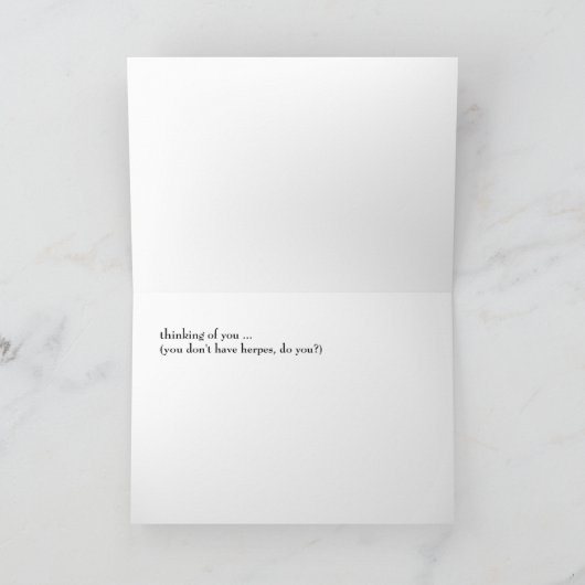mindestens Sie erhielten nicht Herpes Karte (Innenseite)