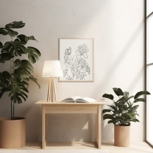 Mindestfarbe der Geburtsmonat-Blume Poster