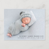 Mindestgeburt des Fotos Ankündigungspostkarte (Vorderseite)