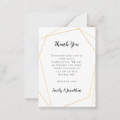 MINDESTGRÖSSE | Gold Geometric Wedding Vielen Dank Mitteilungskarte (Vorderseite)