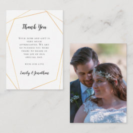 MINDESTGRÖSSE | Gold Geometric Wedding Vielen Dank Mitteilungskarte