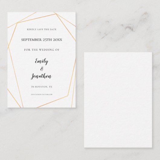 MINDESTGRÖSSE | Goldene Hochzeit speichert das Dat Mitteilungskarte (Vorne/Hinten)