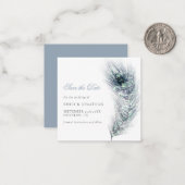 MINDESTGRÖSSE | Pfauenfeder Hochzeit speichern Dat Mitteilungskarte (Vorderseite/Rückseite Beispiel)