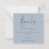 MINDESTGRÖSSE | Script Foto Wedding Dusty Blue Dan Mitteilungskarte (Vorderseite)