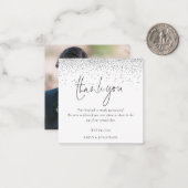 MINDESTGRÖSSE | Silver Glitzer Foto Hochzeit Viele Mitteilungskarte (Vorderseite/Rückseite Beispiel)