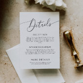 Mindestkarte für die Hochzeitdetails Begleitkarte