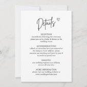 Mindestkarte für die Hochzeitdetails Einladung (Vorderseite)
