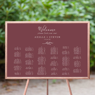 Mindestleaf Alphabetische Übersicht über Burgund Poster