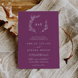 Mindestleaf | Berry Formal Monogram Wedding Einladung