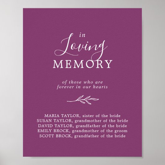 Mindestleaf | Berry in Love Memory Memorial Poster (Vorne)