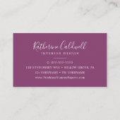 Mindestleaf | Berry Lila Business Card Visitenkarte (Rückseite)
