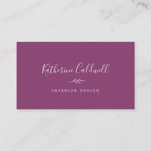 Mindestleaf | Berry Lila Business Card Visitenkarte (Vorderseite)