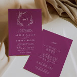 Mindestleaf | Berry Lila in einer Hochzeit Einladung<br><div class="desc">Die lila Laubbeere ist perfekt für eine Hochzeitsfeier. Die Silhouette ist schlicht und besteht aus einem grünen Blatt in romantischer, violetter Sommerfarbe mit minimalistischem böhmischen Gartenstil. Personalisieren Sie mit den ersten Initialen des Paares. Rett Papier, indem man die Details auf der Rückseite der Hochzeitseinladung statt auf einer separaten Kapselkarte angibt....</div>