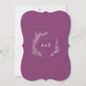 Mindestleaf | Berry Lila Monogram Back Wedding Einladung (Rückseite)