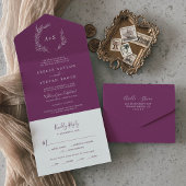 Mindestleaf | Berry Lila Wedding All In One Einladung