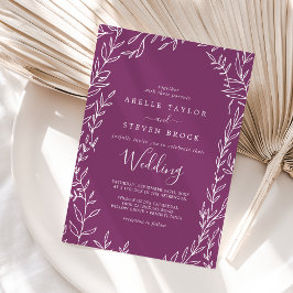 Mindestleaf | Berry Lila Wedding Einladung