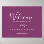 Mindestleaf | Berry Lila Wedding Welcome Poster (Vorne)