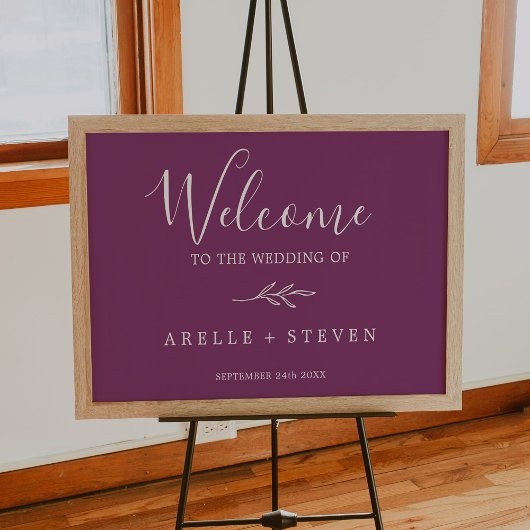 Mindestleaf | Berry Lila Wedding Welcome Poster