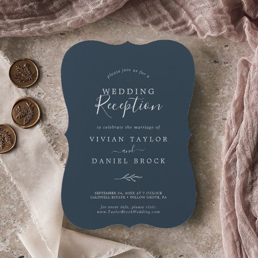 Mindestleaf | Blaue Hochzeitsempfehlung für Schief Einladung