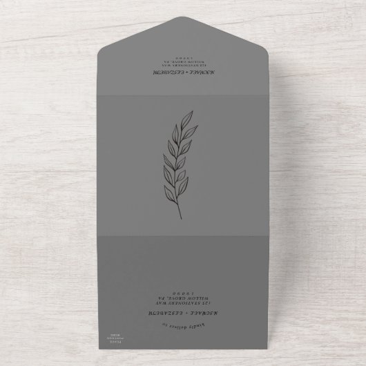 Mindestleaf | Blaue und weiße Hochzeit All In One Einladung (Außenbereich)