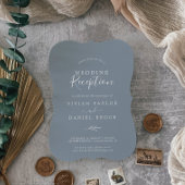 Mindestleaf | Blaue und weiße Hochzeitsempfehlung Einladung