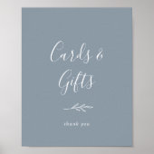 Mindestleaf | Blaue und weiße Karten und Geschenke Poster (Vorne)