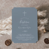 Mindestleaf | Blaue und weiße Taufe Einladung