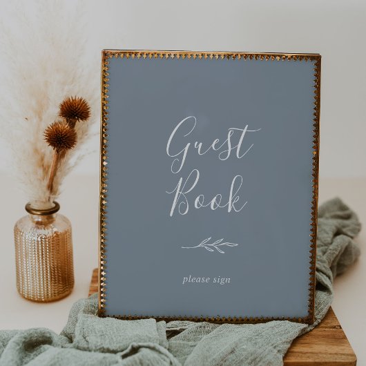 Mindestleaf | Blue and White Guest Book Poster
