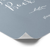 Mindestleaf | Blue and White Guest Book Poster (Ecke)