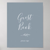 Mindestleaf | Blue and White Guest Book Poster (Vorne)