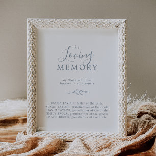 Mindestleaf   Blue in Love Memory Memorial Sign Poster