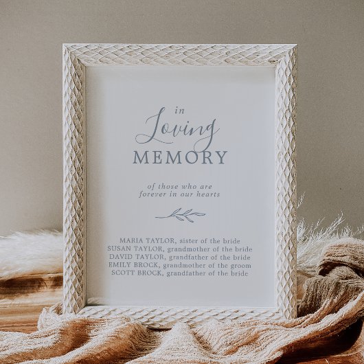 Mindestleaf | Blue in Love Memory Memorial Sign Poster