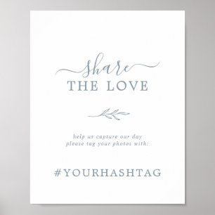 Mindestleaf Blue Share Die Liebe Hashtag-Zeichen Poster