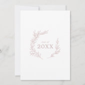 Mindestleaf | Blush Pink Graduation Party Einladung (Rückseite)