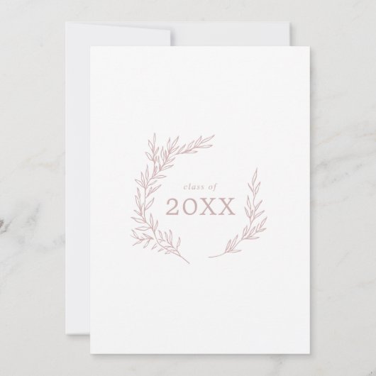 Mindestleaf | Blush Pink Graduation Party Einladung (Rückseite)