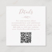 Mindestleaf | Blush Pink QR Code Wedding Details Begleitkarte (Vorderseite)