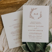 Mindestleaf | Boho Cream All in one Wedding Einladung