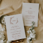 Mindestleaf | Boho Cream All in one Wedding Einladung