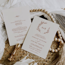 Mindestleaf | Boho Cream All in one Wedding Einladung