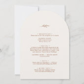 Mindestleaf | Boho Cream Arch auf einer Hochzeit Einladung (Rückseite)