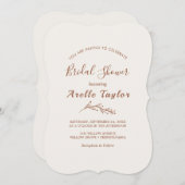 Mindestleaf | Boho Cream Bridal Dusche Einladung (Vorne/Hinten)