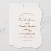 Mindestleaf | Boho Cream Bridal Dusche Einladung (Vorderseite)
