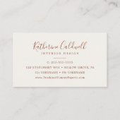 Mindestleaf | Boho Cream Business Card Visitenkarte (Rückseite)