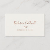 Mindestleaf | Boho Cream Business Card Visitenkarte (Vorderseite)