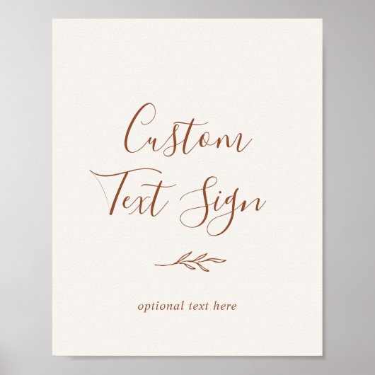 Mindestleaf | Boho Cream Custom Text Sign Poster (Vorne)