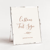 Mindestleaf | Boho Cream Custom Text Sign Poster